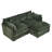 Modern Chenille Loveseat Sofa Couch With Ottoman-506217866-506217865