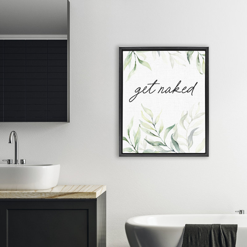 Cadre flottant Get Herbes pour salle de bain aux herbes, design par lettré et doublé, H 31 po x l 25 po