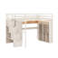 Structure de lit mezzanine avec garde-robe et bureau intégrés, tablettes et lumières DEL, lit mezzanine peu encombrant avec station de charge-730787093