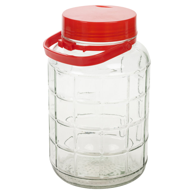 Glass Jar, 24 cm H x 16 cm W x 16 cm D