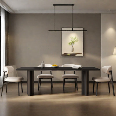 Rectangular light luxury dining table and chair