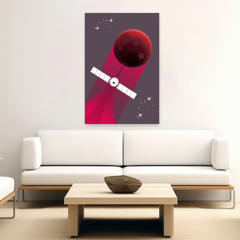 «Cosmic Mars Journey», art contemporain abstrait, impression d'art mural paysage, 60" H x 40" W