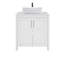 Ensemble de meuble-lavabo simple en bois l 30 po avec lavabo en céramique Quentrell-348503728