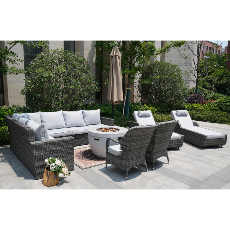 Algird 10 - Person Patio Conversation Set with Cushions