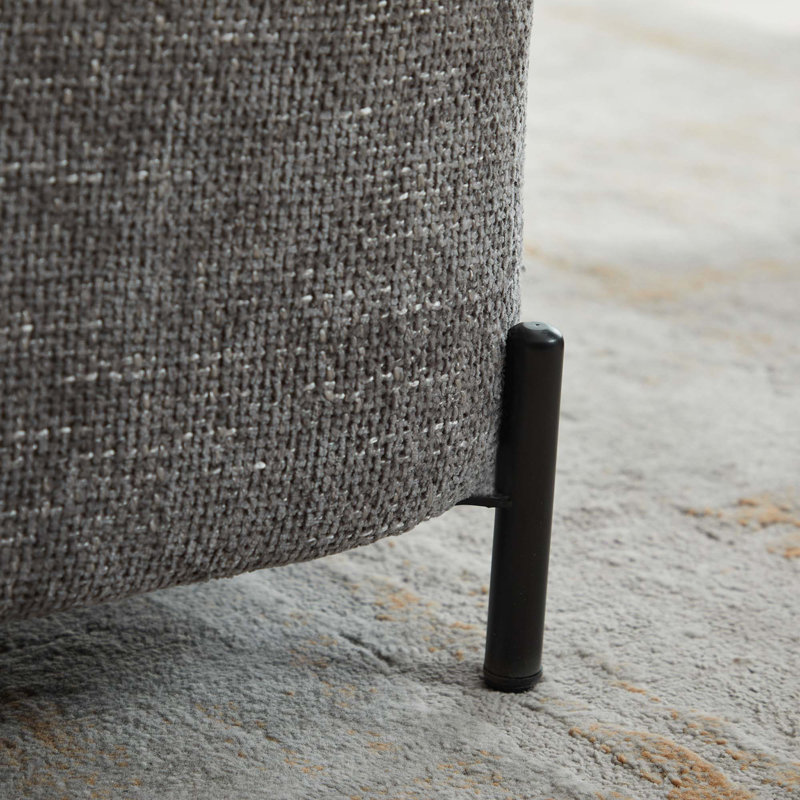 Grand repose-pieds avec rangement en chenille l 30,3 po pour salon, entrée, couloir, gris anthracite, Gris