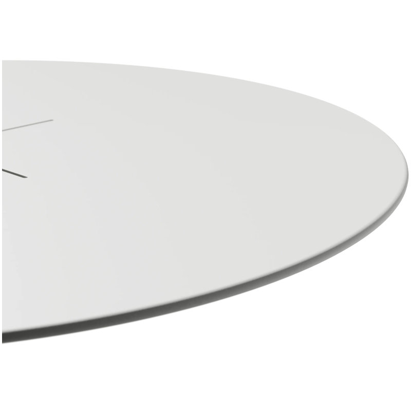 X Table, 48" Circular Dining Table, Charcoal, White