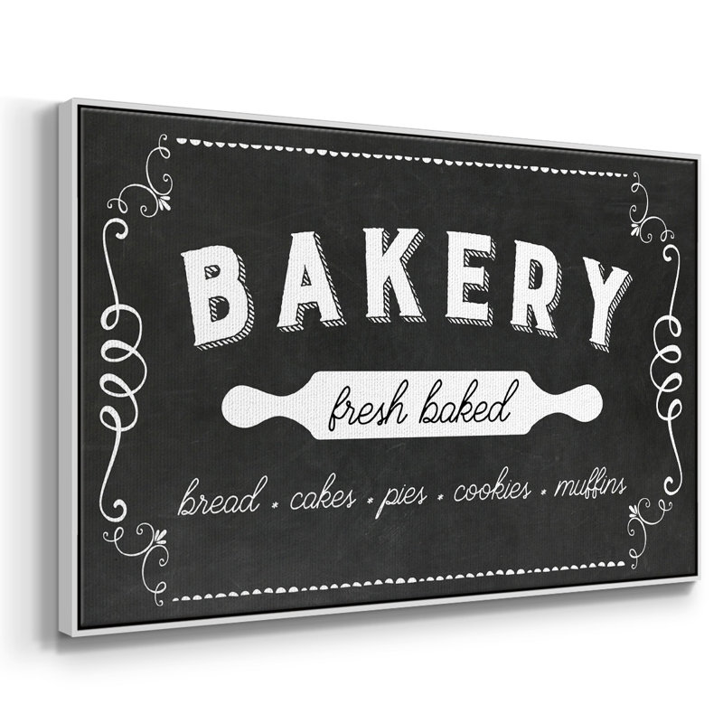 Bakery, reproduction d'art sur toile, Cadre flottant blanc, H 17 po x l 25 po x P 2 po