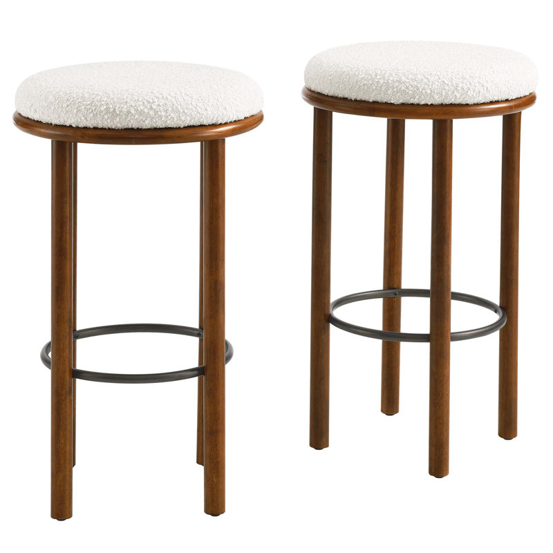 Modway Fable 30" Bar Stool, Walnut, Ivory