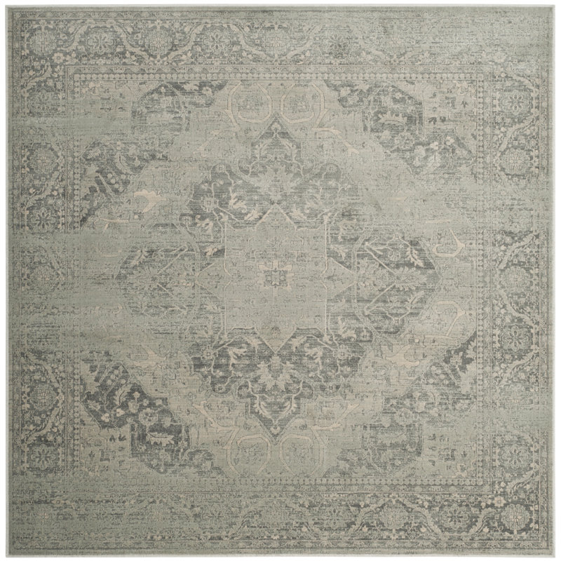 Tapis oriental performance rétro Mancia, Carré 6 pi