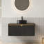 Meuble-lavabo flottant mural avec meuble-lavabo et portes à fermeture douce