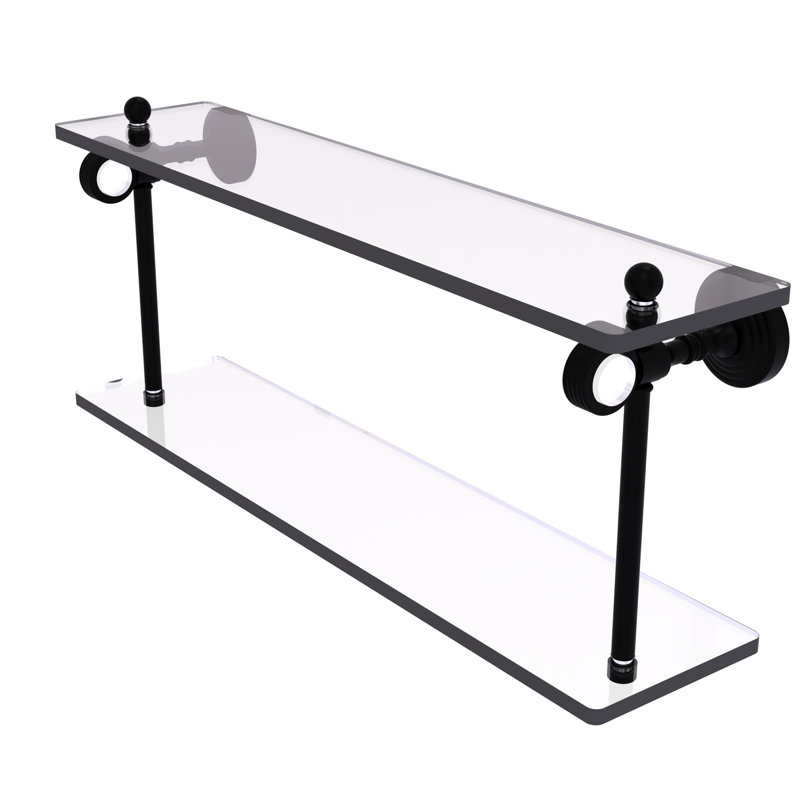 Étagère à 2 niveaux Jarrell, Noir mat, H 5,12 po x l 22 po x p 9,3 po