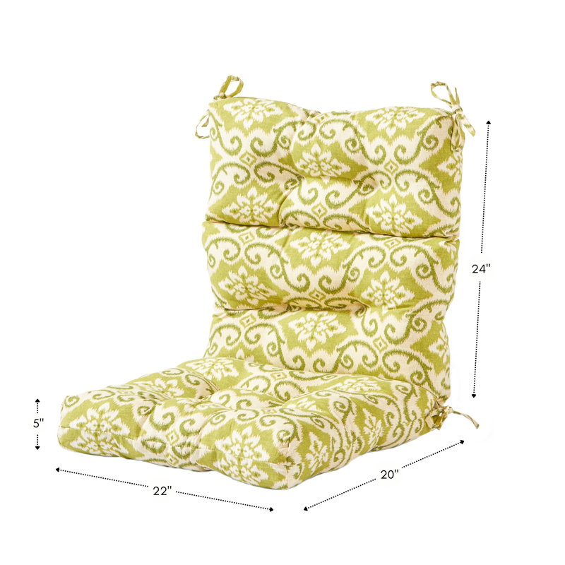 Lester Outdoor High Back Chair Cushion, Shoreham Ikat, 2