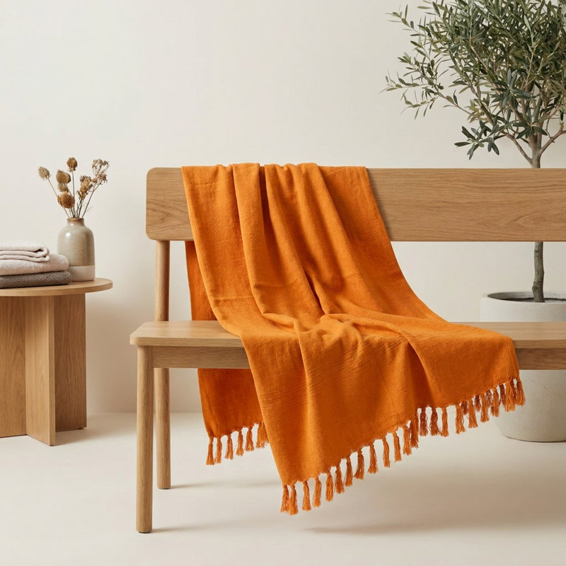 Absorbent Cotton Tassel Bath Sheet