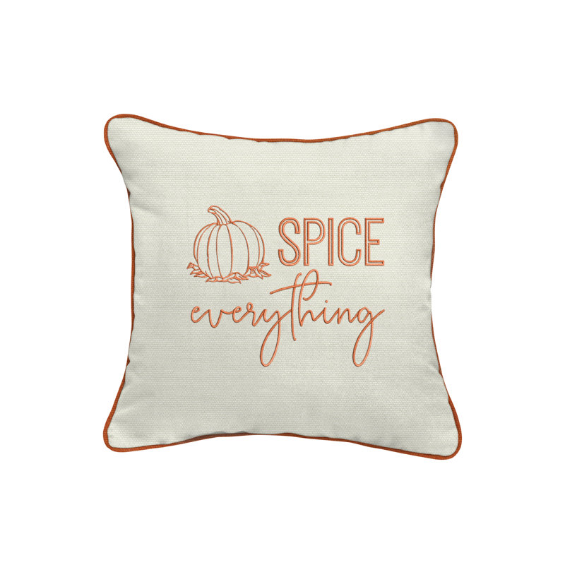 Embroidered Outdoor Reversible Throw Pillow
