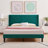 Full Size Velvet Bed Frame with Wingback Headboard, Upholstered Platform Bed with Wing Side Channel Tufted Headboard, Solid Wooden Slats Support, No Box Spring Needed, Noise Free, Dark Green-514089472-514089479