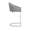 Tabouret de comptoir moderne gris de 26 pouces avec structure sculpturale en chrome et repose-pieds intégré-1958117202