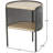 Cole And Grey Wooden Half-Moon Two- Toned 1 Shelf Accent Table With Mesh Back Panel And Brown Wood Tabletop
