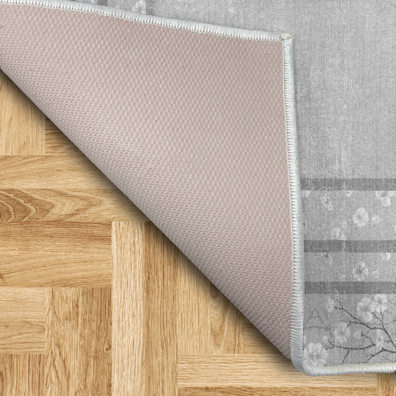 Tapis avec fleurs antidérapantes Ambesonne, Rectangle 2 pi 6 po x 5 pi