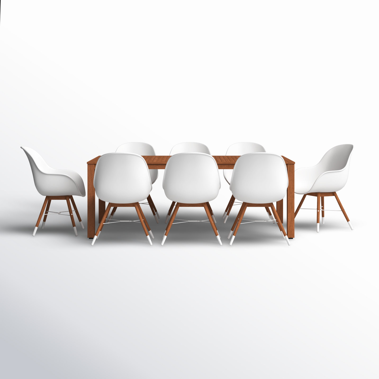 Anautica 88'' Rectangular 8 - Person Outdoor Dining Set