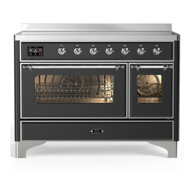 Majestic III Series 48 Inch Induction Range with 6 Induction Elements in Matte Graphite (Chrome Trim)