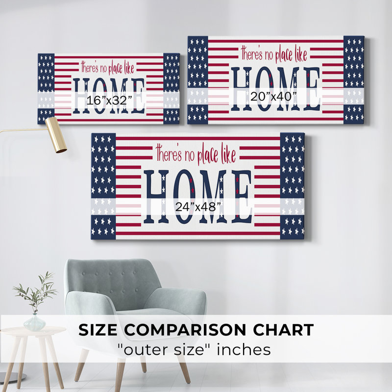 Il n'y a pas de place comme à la maison - Toile tendue avec châssis - Prêt à accrocher, H 16 po x l 32 po