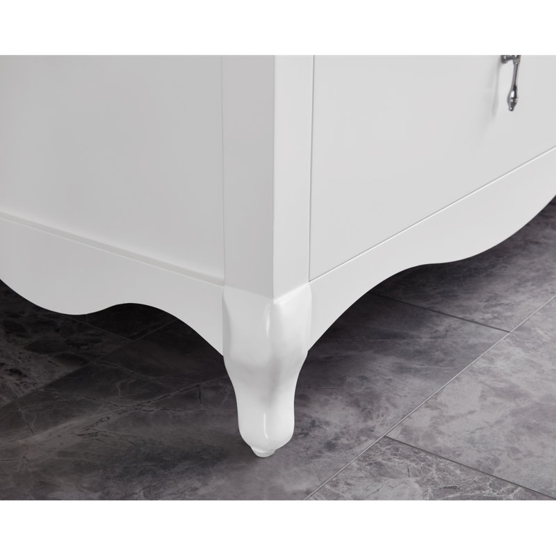 60" Solid Wood Sink Vanity  With 1' Artificial Stone Top, White