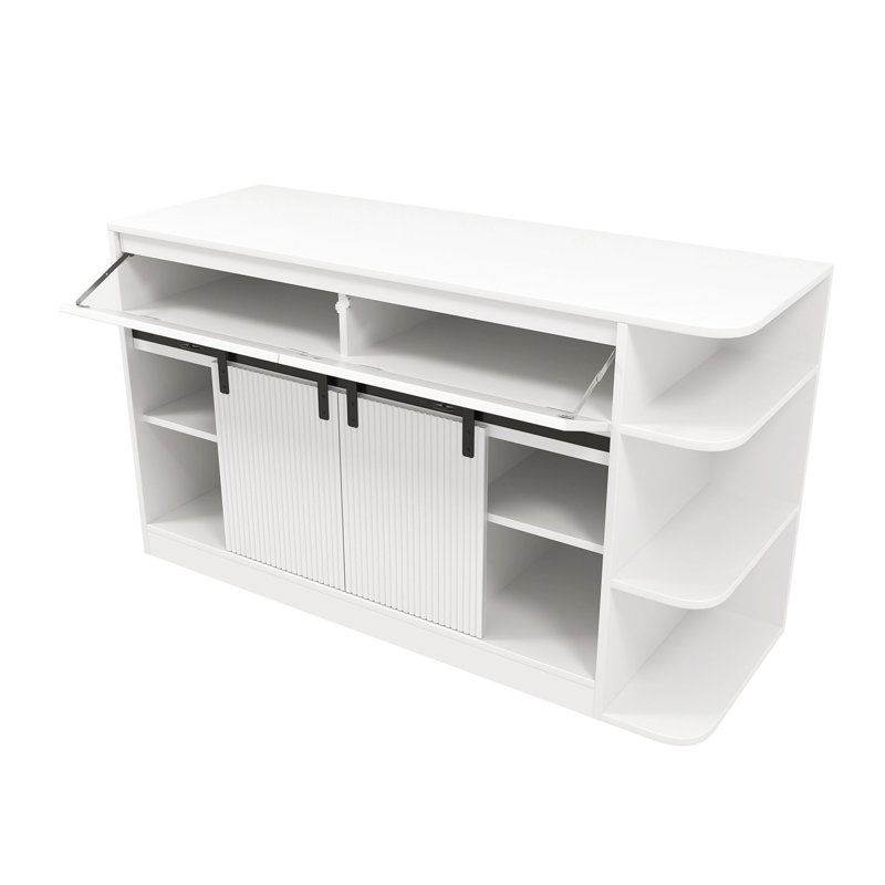 Support d'aquarium blanc en MDF pour réservoirs de 55 à 75 gallons avec lumière DEL et prises de courant