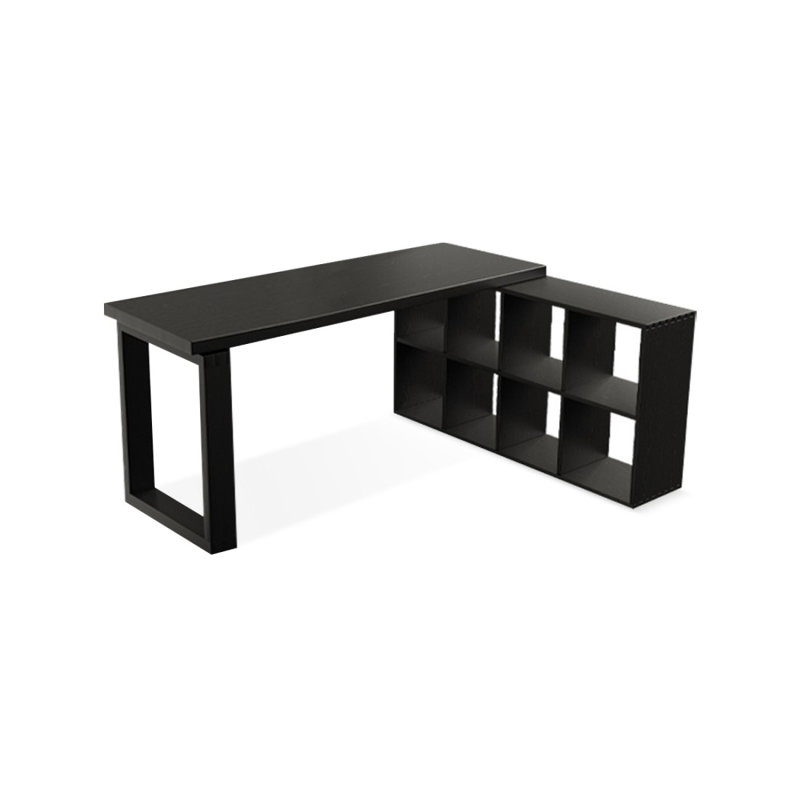 Black Rectangular Solid Wood desk, 29.53" H x 62.99" W x 55.12" D