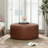 Round Upholstered In Brown Faux Leather, 31 Inches Wide, Deep, 16.5 High, With A Sleek Design And Comfortable Padding W, D, H, Offering Touch Of Elegance Comfort-1277450698