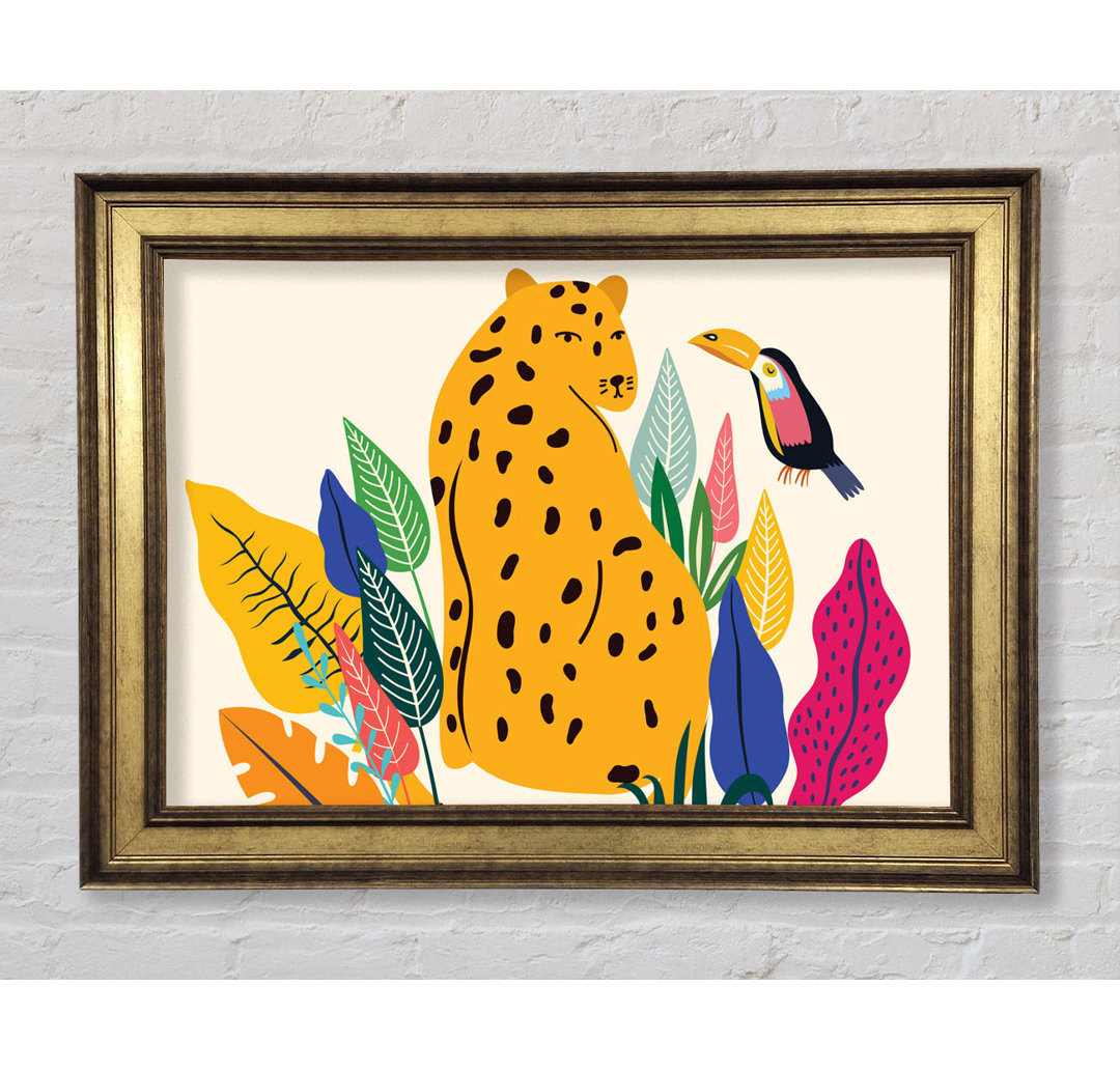 Mid Century Leopard - Einzelner Bilderrahmen Kunstdrucke