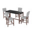 Ensemble de table de salle à manger 5 pièces à hauteur de comptoir, table de bar en faux marbre et 4 chaises rembourrées, ensemble de salle à manger de style Mid-Century moderne pour la salle à manger, la cuisine de pub, la petite place-2146693057