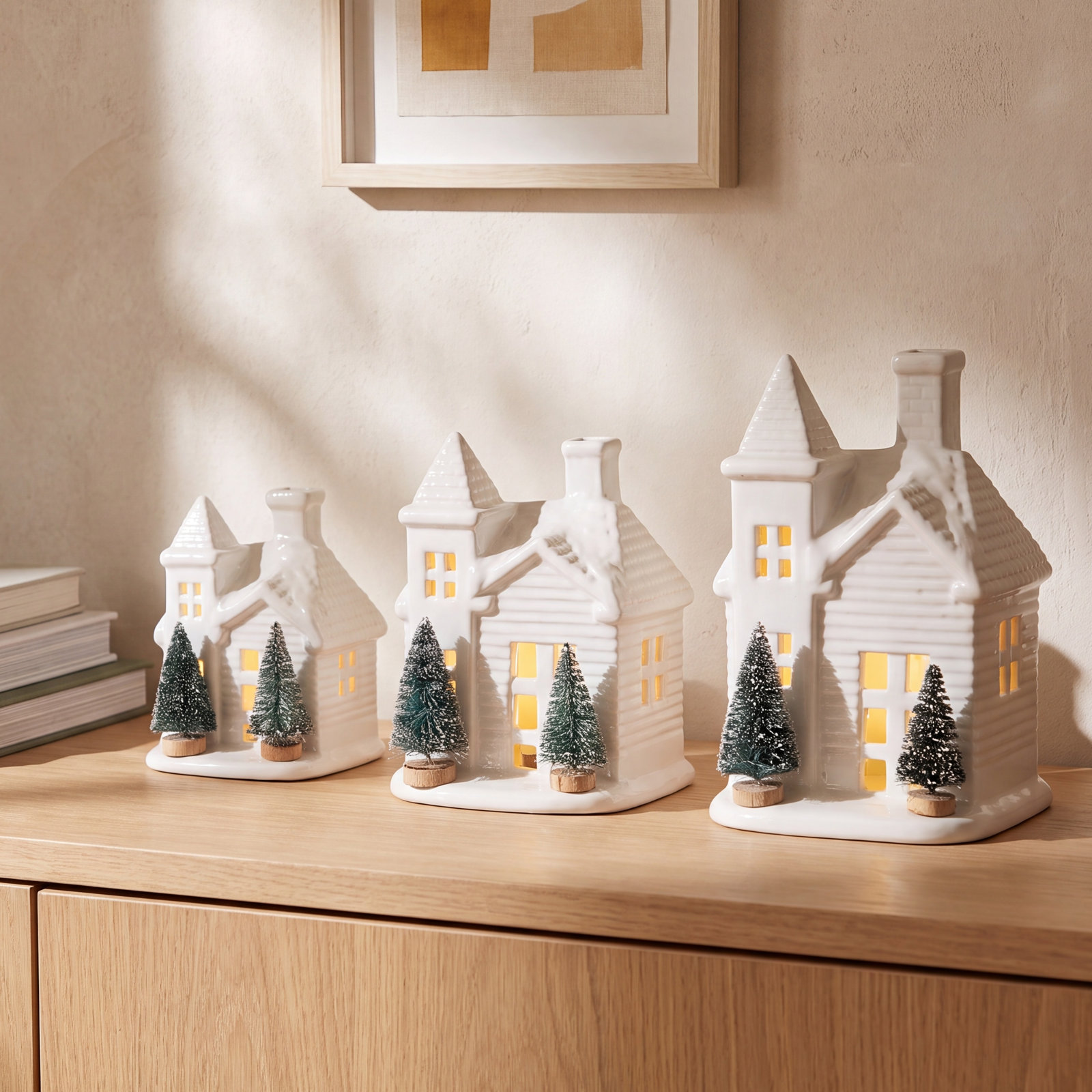 Ceramic Christmas Village Cityscape Accent
