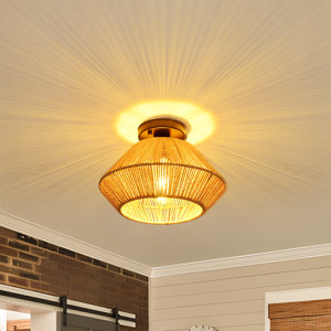 Alkeem 12" Rattan Flush Mount