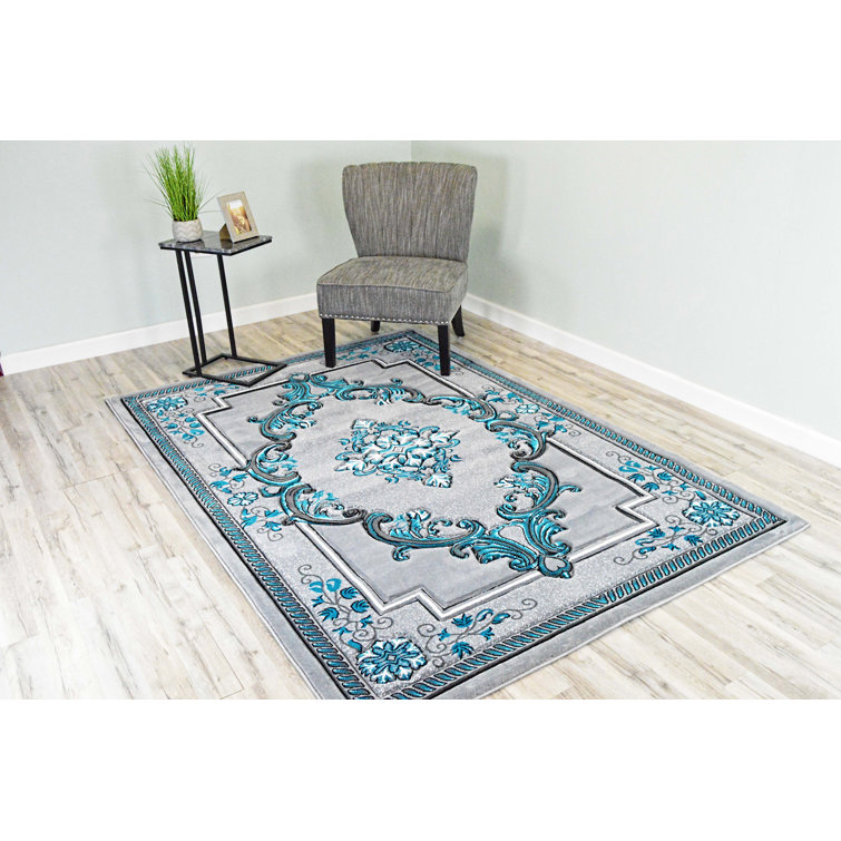 Tapis bleu sarcelle Ramsel
