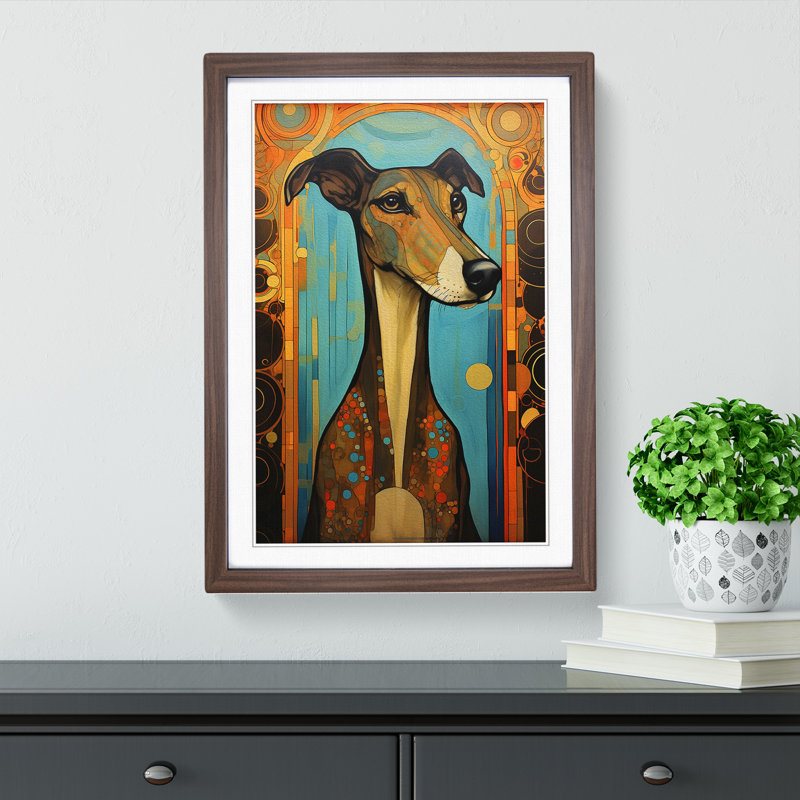Greyhound Nouveau - Framed Print