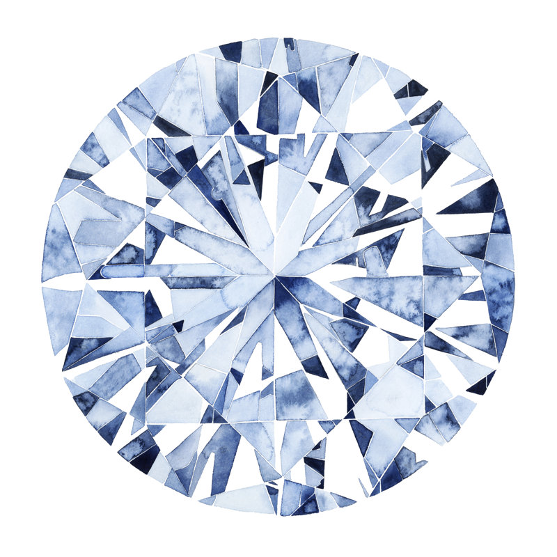 Diamond Drops I - Wrapped Canvas Print, 76cm H x 76cm W