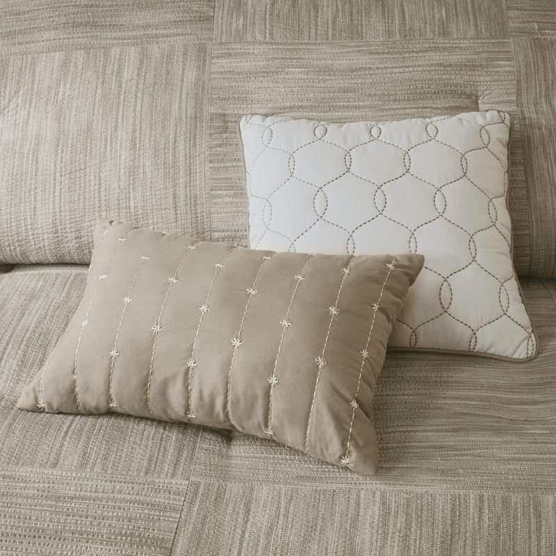 Taupe California King Microfiber Seersucker Comforter Set