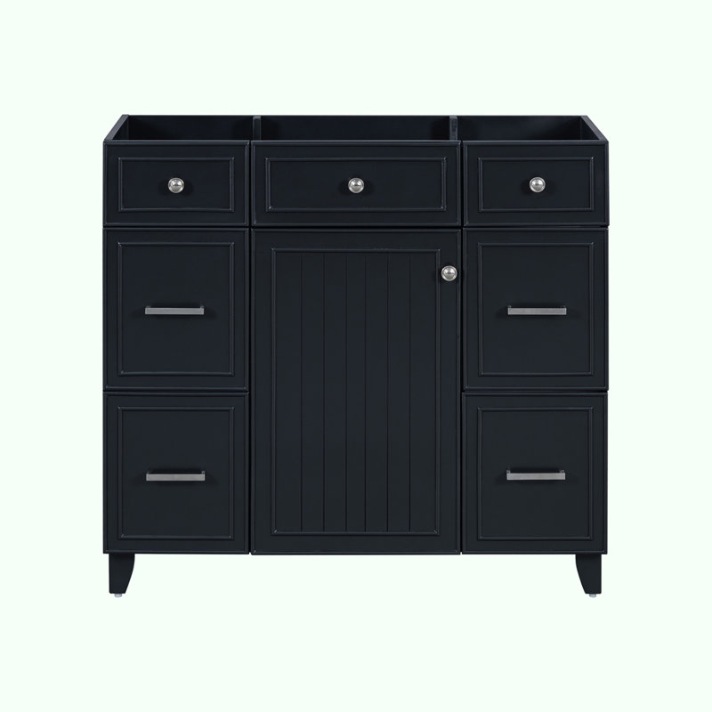 Meuble-lavabo 36 po sans lavabo, Argent argent, Noir, noir, noir, noir