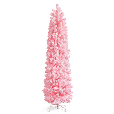 Arbre de Noël artificiel rose 7,5 pi