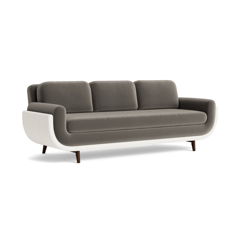 Regatta 90 Sofa, Performance Velvet-Graphite/Textured Weave-Linen, Sienna