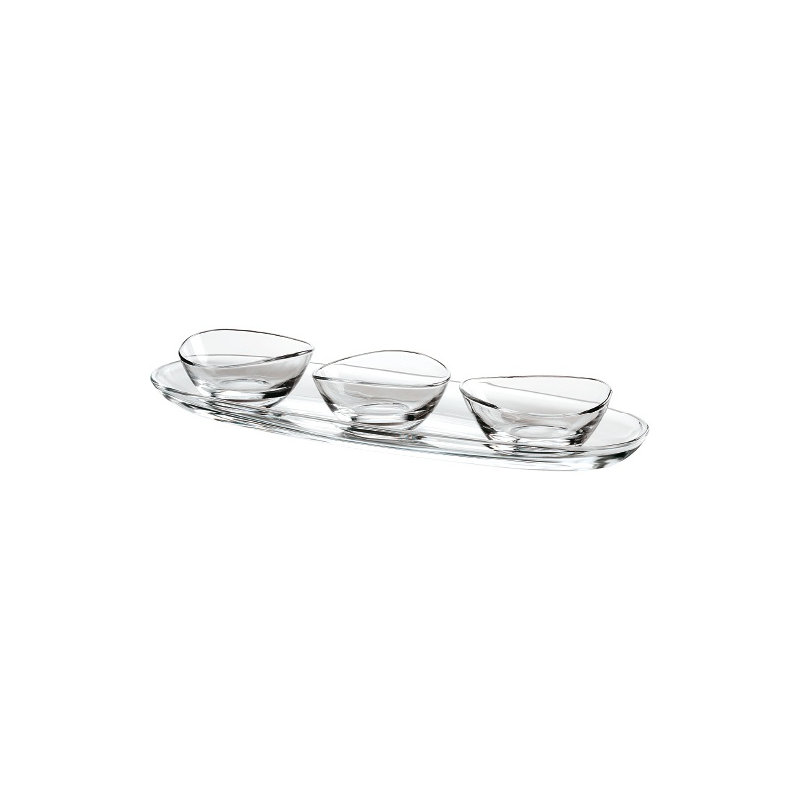 Winston Porter Ayios Glass Condiment Server, 2" H x 11.5" W x 6" D
