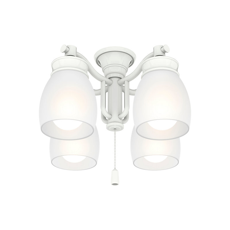 Ventilateur de plafond d'extérieur 4 lumières, Blanc neige