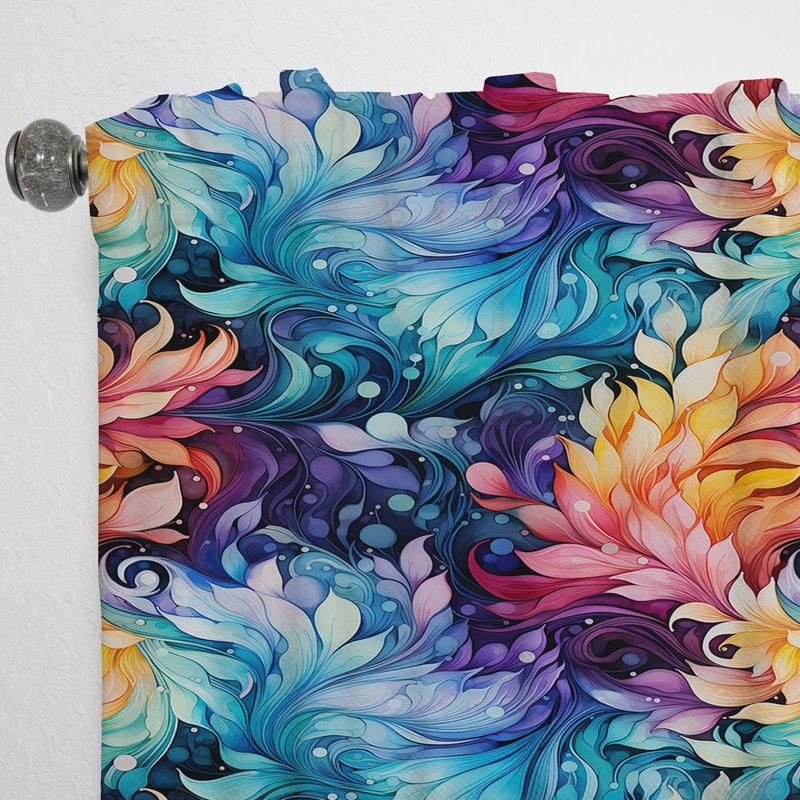 Motif cachemire Watercolor Charm I - Rideau floral - Rideau floral obscurcissant - 1 panneau, L 52 po x L 95 po