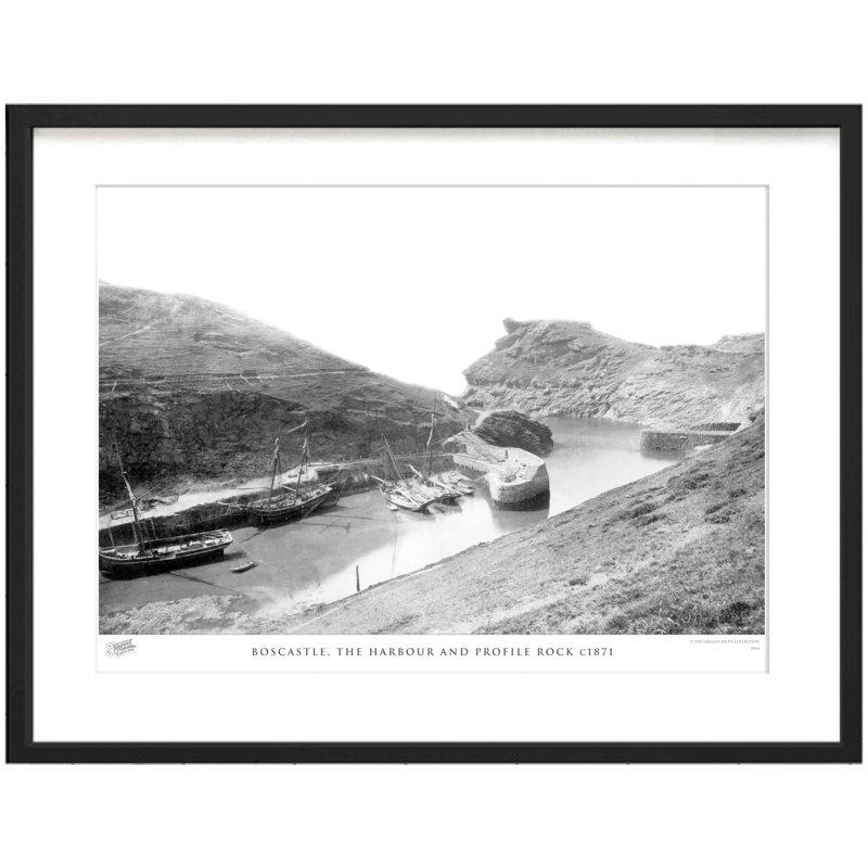 Boscastle, The Harbour And Profile Rock C1871 - Single Picture Frame Print, 60cm H x 80cm W x 2.3cm D