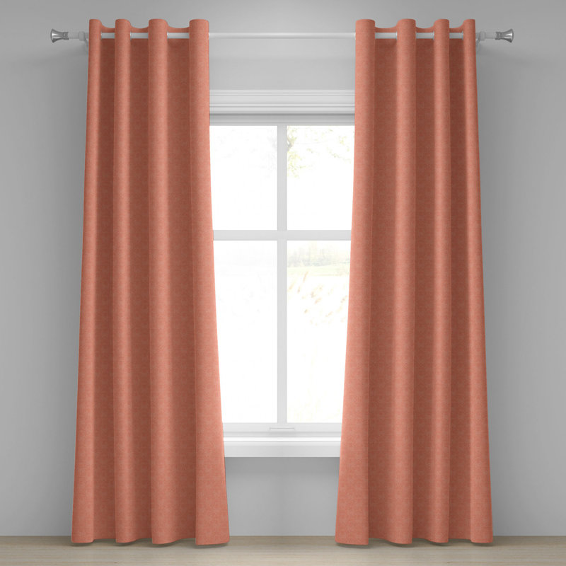 Ambesonne Sateen Semi Sheer Pair, 50" W x 84" L