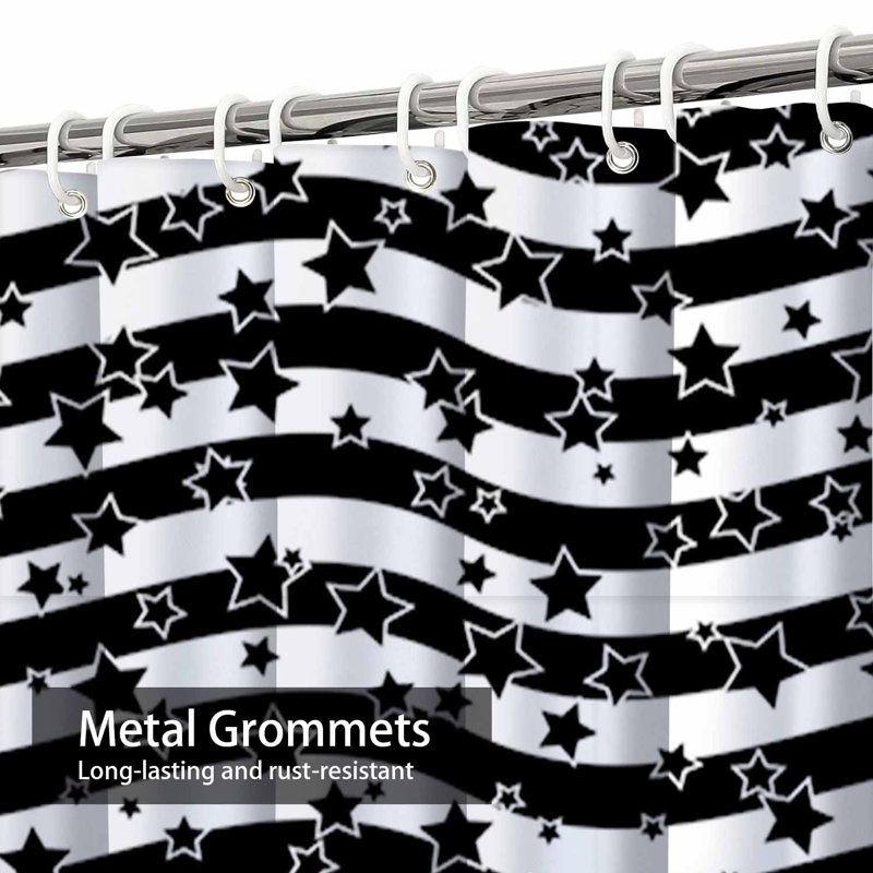 Rideau de douche à 12 crochets American Patriotic Stars, L 72 po x l 84 po
