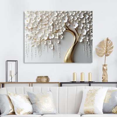 Arios White Orchid Tree Garden Of Branches IV Print On Canvas