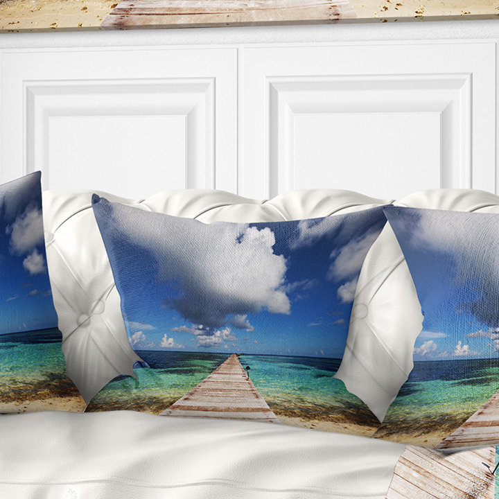 Oreiller long pilier en serene maldives, 16 po x 1 po, Coussin décoratif