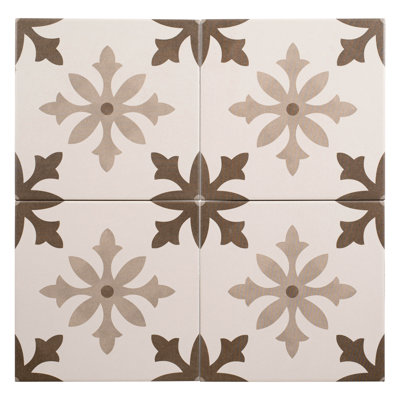 Grille de 8 po Iajelle Haj Carreau de porcelaine Encaustic