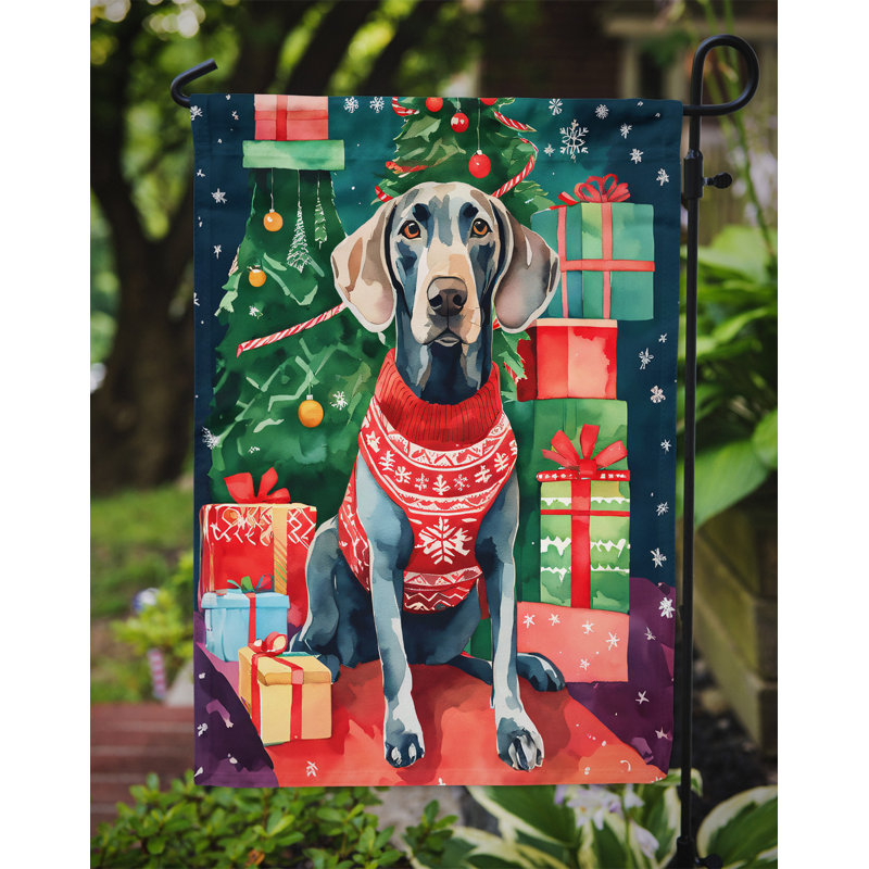 Drapeau de Noël Weimaraner, H 15,5 po x l 11,25 po